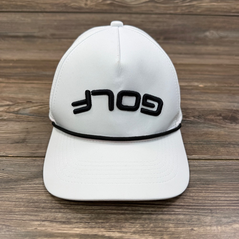 Collars & Co Mens OS Upside Down Golf Hat White Rope Snapback Upside Down Logo